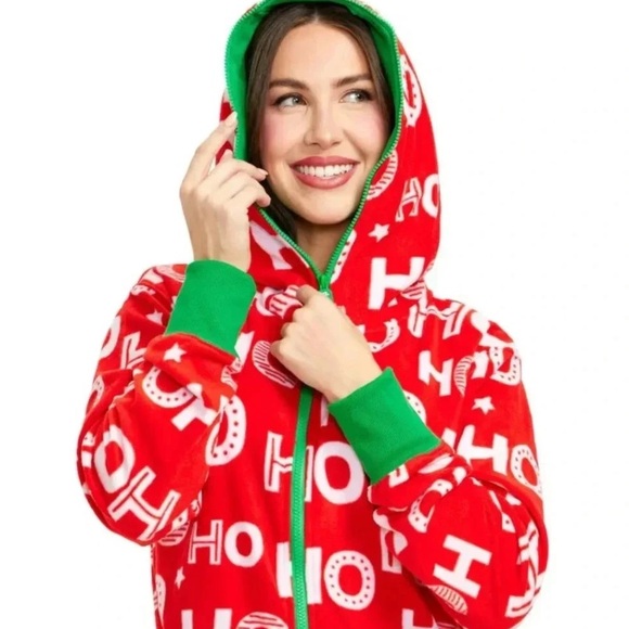 Tipsy Elves HO HO HO Christmas Onesie Jumpsuit Holiday Pajamas - Picture 4 of 4